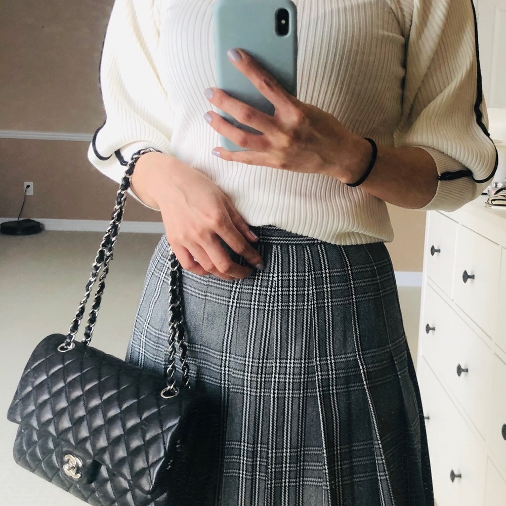Maje Pleated Gingham Skort - Picture 7 of 7
